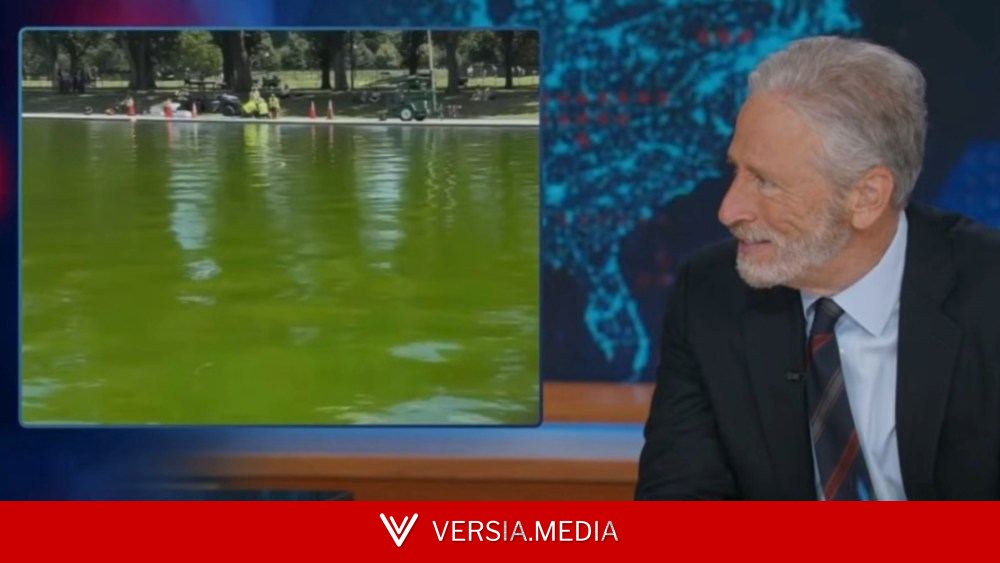 Jon Stewart Dives Into Reflecting Pool Algae Infestation: ‘Did They Replace the Water With Mountain Dew?’